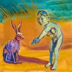 Boy with Rabbit, 46x46 in., oil on canvas, 2011